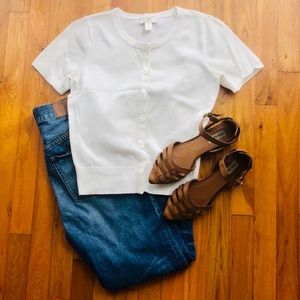 2/$10.  LOFT white cardigan